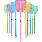 Boao 10 Pcs Fly Swatter Bulk Plastic Colorful Strong Flexible Manual Fly Swat Set Long Handle Durable Bug Swatter for Indoor 
