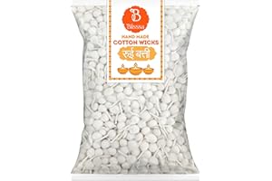 BLISSSA Phool Batti Round Cotton Wicks Handmade GOL Batti for Pooja Aarti Navratri Home Décor Meditation and Spiritual Prayer