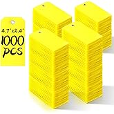 1000 Pieces 4 3/4" x 2 3/8" Plastic Shipping Tags Yellow Labeling Tags Writable Hang Tags with Reinforcement Hole Waterproof Luggage Tags for Equipment Car Parts Without Wires