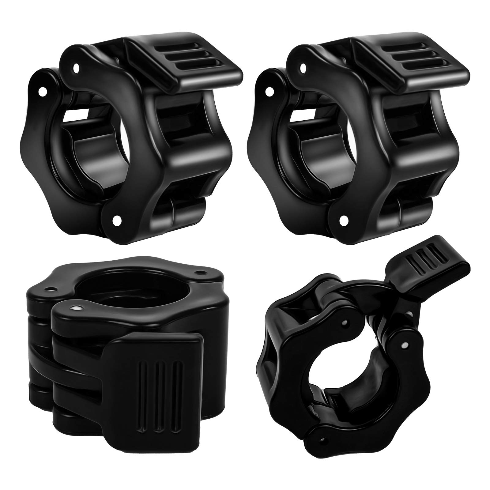 4 PCS Barbell Clamps Collars Olympic Bar Clips 1Inch Quick Release Professional Locking Collars For Fitness Weightlifting Strength Training