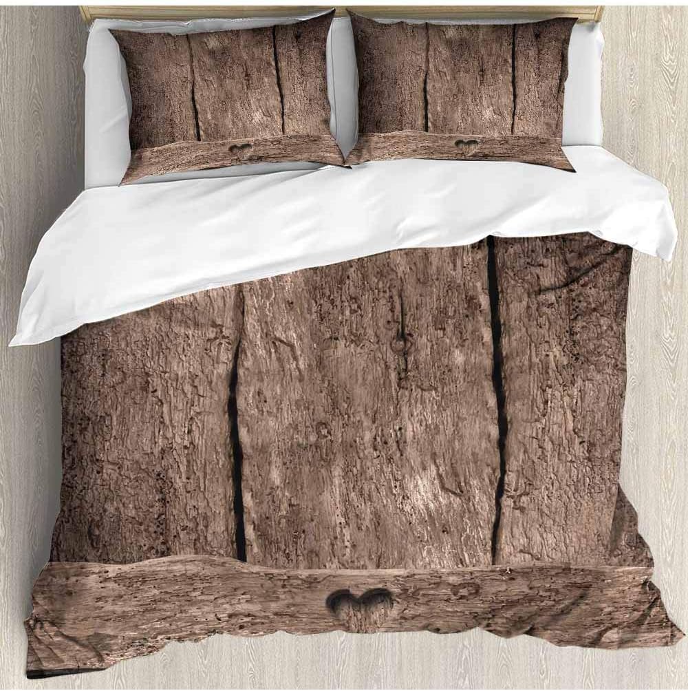 prunushome - Juego de Cama de 3 Piezas con diseño de corazón sobre