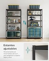 SONGMICS 2 Pack Shelving Unit 60 x 120 x 200 cm Rustic Brown Black Industrial view 4
