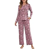 Namatime Womens Pajama Sets 2 Piece Lounge Set Sleepwear Soft Loungewear with Pockets Ladies Comfy Long Sleeve wrinkles Pjs