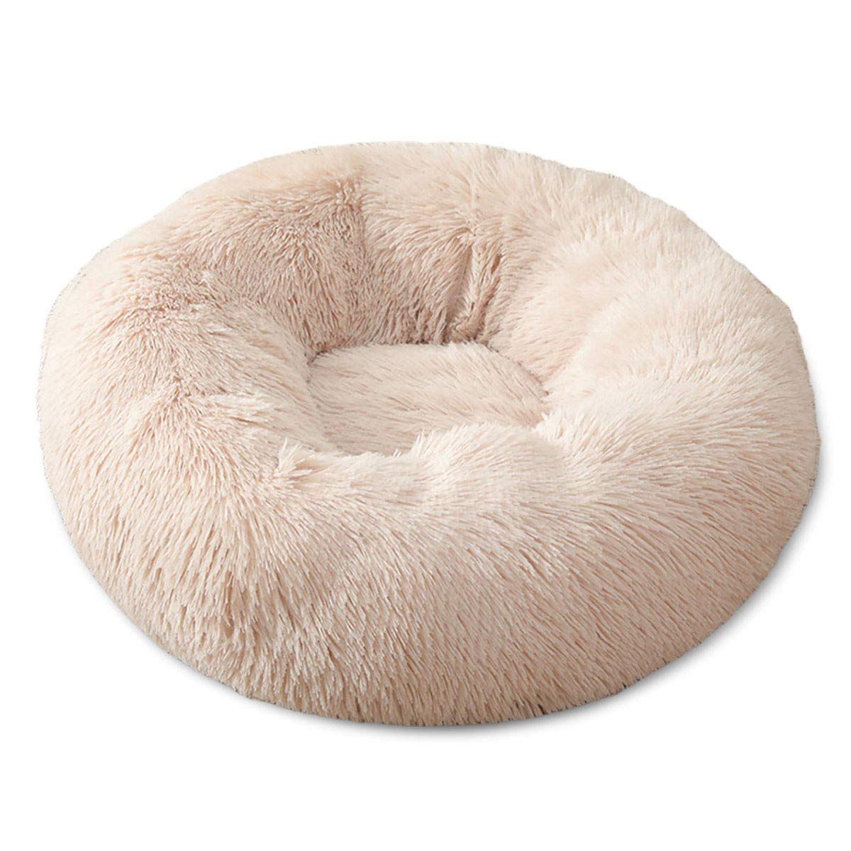 WINS Dog bed plush large donut cat bed pet cushions cat marshmallow bed fluffy dog beds mattress washable Creamy-white