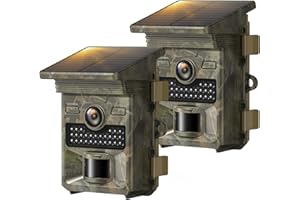 VOOPEAK Trail Camera 2 Pack - 1080P 32MP 4400mAh Rechargeable Battery Game Cameras, Advanced Night Vision Ultra-Fast 0.1s Tri