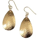 Hammered Bronze Teardrop Earrings