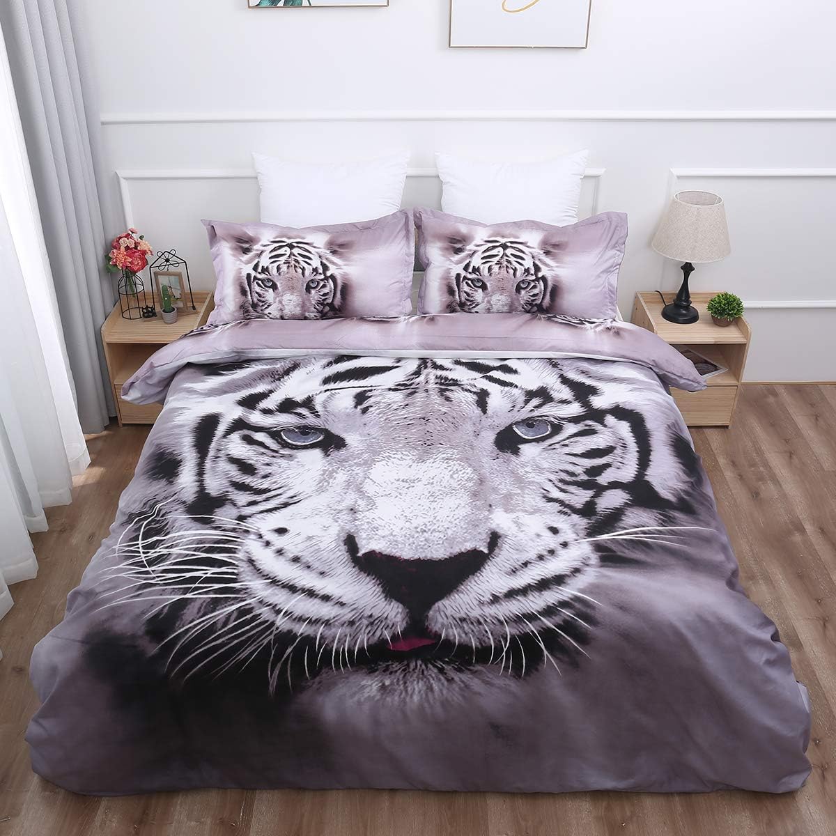 Tiger duvet cover set Double Size 3D Animal Printed Bedding Set