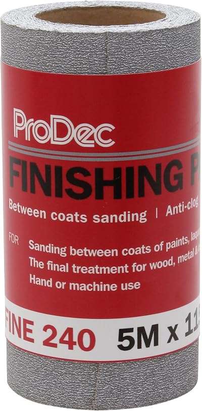 ProDec 5m 240 Grit Fine Finishing Sandpaper Roll for Between Coats & Auto