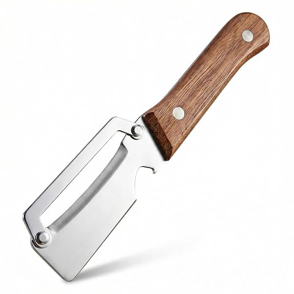 MULTIFUNCTIONAL PREMIUM VEGETABLE PEELER WITH WOODEN HANDLE, STAINLESS...
