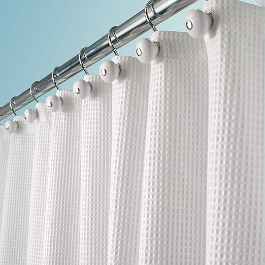 mDesign Cortinas de ducha originales Medidas 180x180 cm Las cortinas de ducha de algodón que