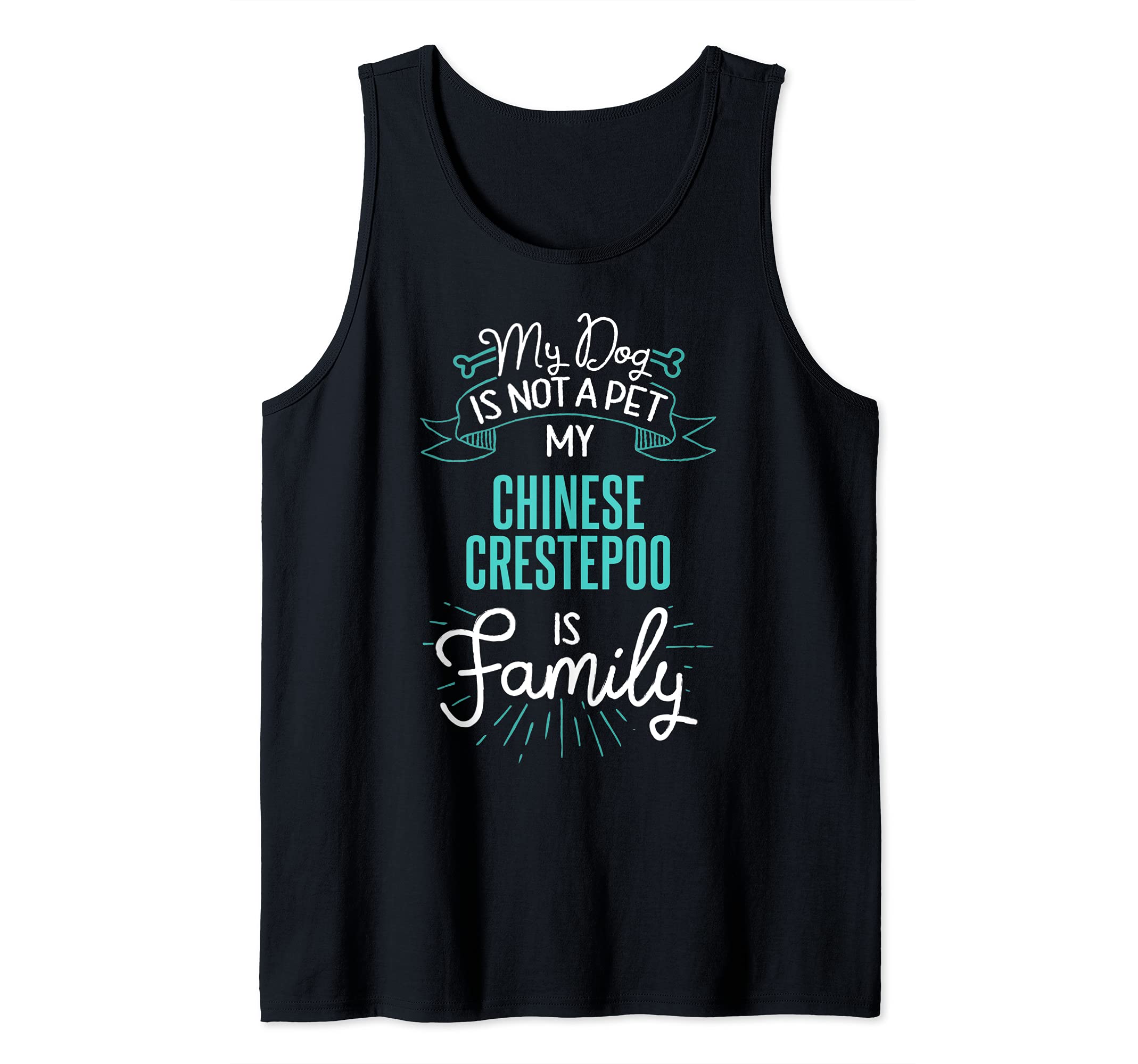 Cute Chinese Crestepoo Design Family Dog Giftn Tank Top