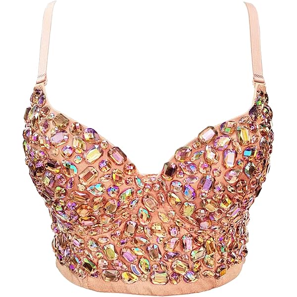 Bustier Con Paillettes Per Donna - Crop Top Push Up Regolabile, Per Party, Serate E Outfit Club