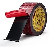3M Double Sided Mounting Tape 5925 VHB 2" Width Black Foam Tape High Bond Waterproof Heavy Duty Strong Adhesive Tape Thick 0.
