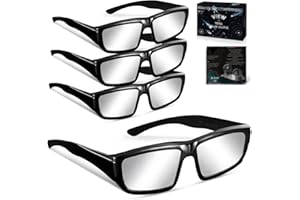 Andbasis 4 Pack Plastic Solar Eclipse Glasses ISO 12312-2:2015(E) & CE Certified 2024 Approved Safe Shades for Direct Solar Eclipse Viewing AAS Recommended List (Black)