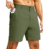 JEMLDL Men's 5"/ 7"/ 9" Golf Dress Shorts Stretch Casual Work Shorts | Flat Front, Quick Dry, Moisture-Wicking, Wrinkle-Resistant, UV Protection, Elastic Waistband, Lightweight, 6 Pockets