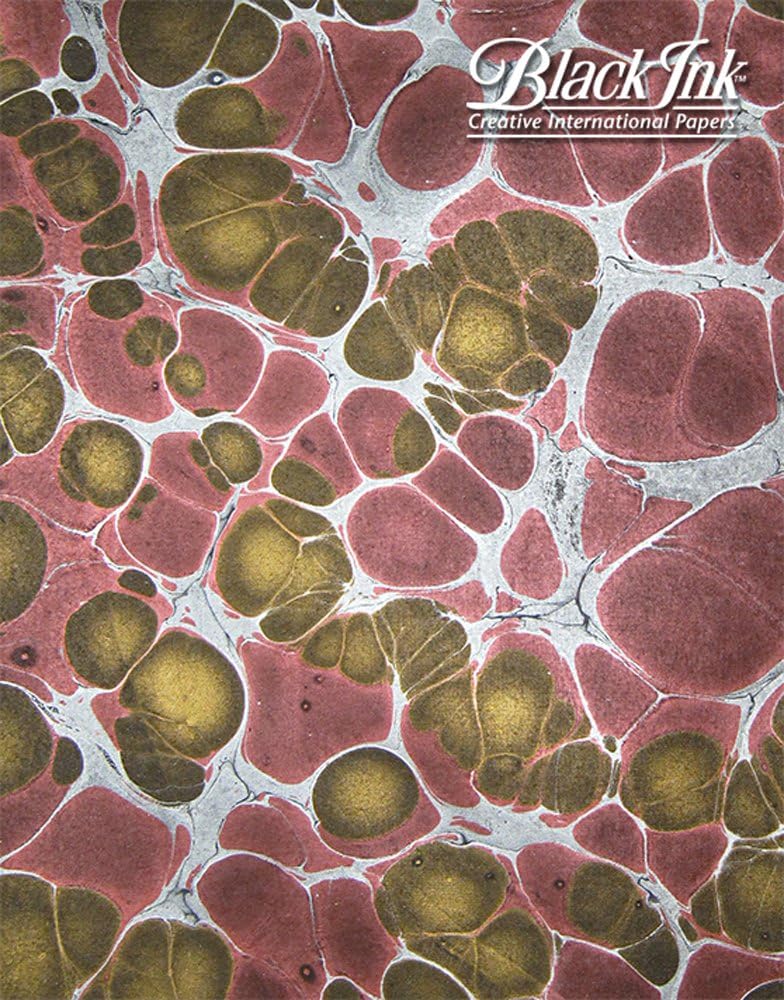 Black Ink Paper India Molecular Gold/Silver/Red 22X30