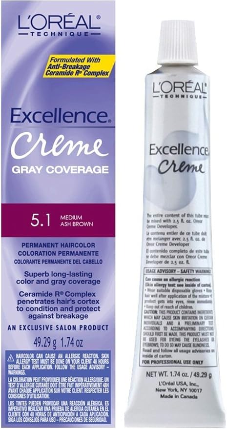 Amazon L Oreal Paris 優秀クリームパーマネントヘアカラー ミディアムアッシュブラウンno 5 1 1 74オンス ロレアル L Oreal 白髪染め 通販