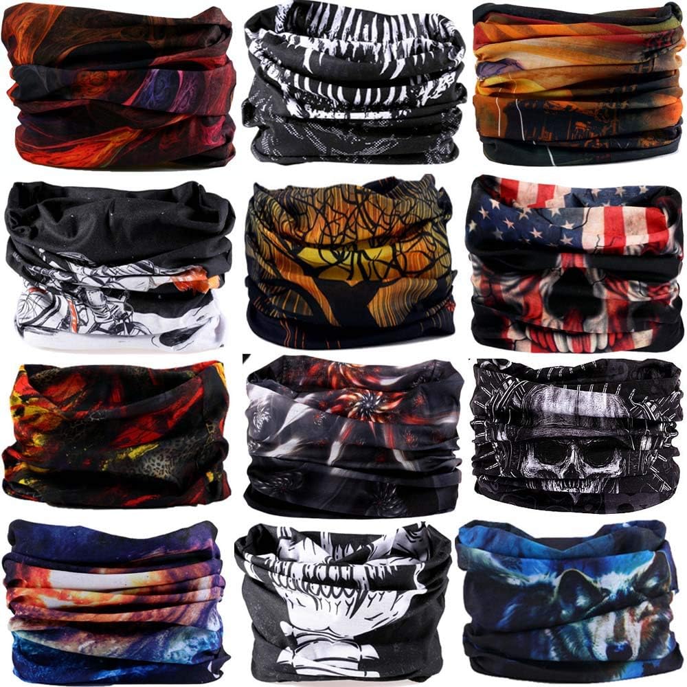 6pcs/12pcs Assorted Seamless Headbands for Men Women Athletic Moisture Wicking Headwear for Sports Cycling Arm Band Hiking Bandana Headwrap Scarf Neck Gaiter Turban Mask