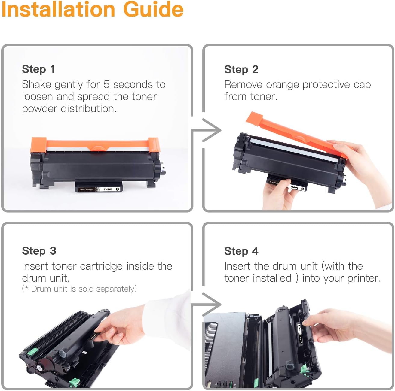 E-Z Ink (TM) Compatible Toner Cartridge Replacement for Brother TN760 TN-760 TN730 to Use with HL-L2350DW HL-L2395DW HL-L2390DW HL-L2370DW MFC-L2750DW MFC-L2710DW DCP-L2550DW (Black,2 Pack): Office Products