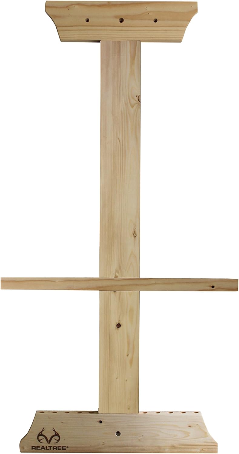Rush Creek Creations Real tree Crossbow and 10 Arrow Bow Rack - 4 Minute Assembly - Extra Large Pegs: Sports & Outdoors