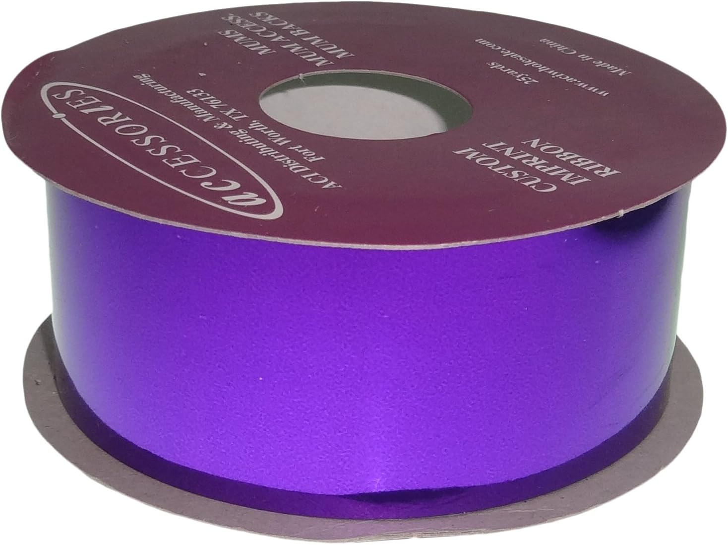 ACI PARTY AND SPIRIT ACCESSORIES Metallic Mylar Ribbon, Size #9, 25 yd. Roll, Purple