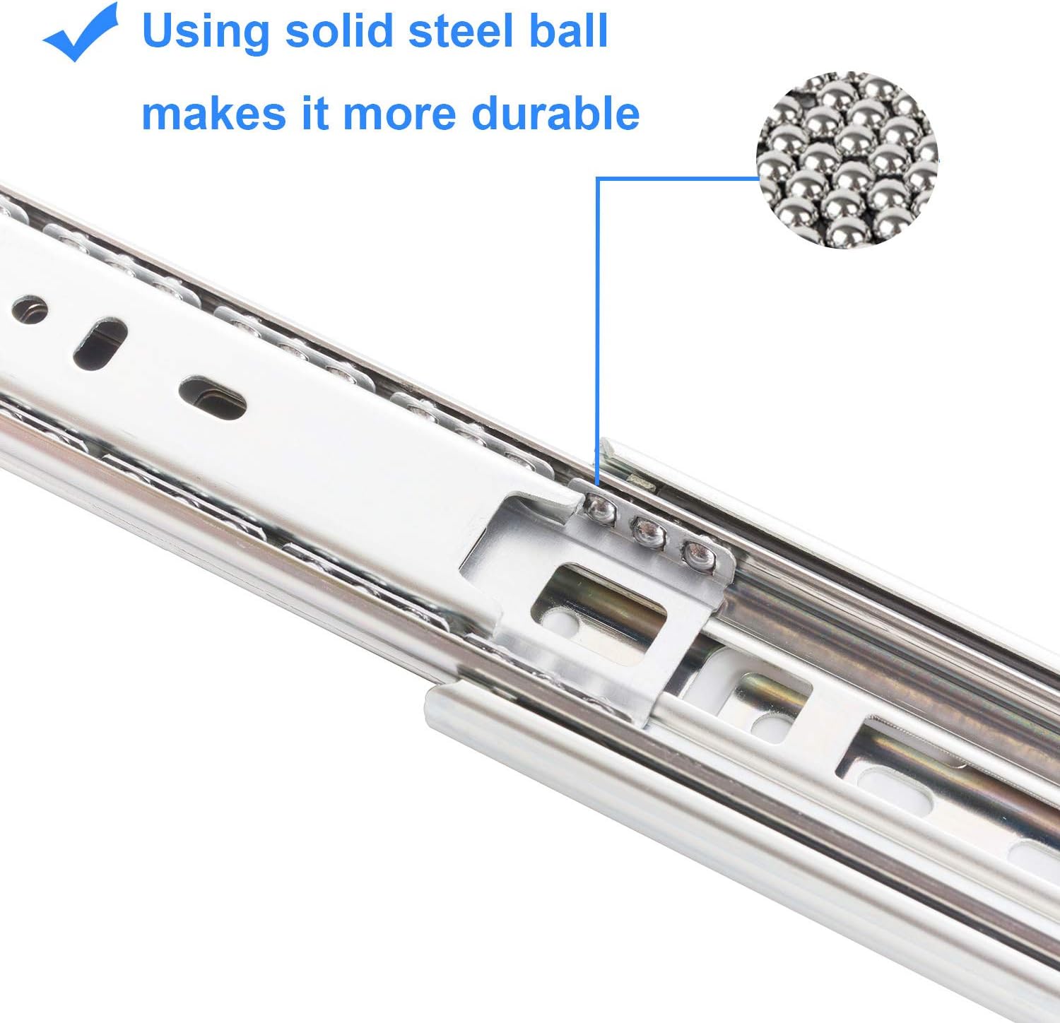 6 Pair of 18 Inch Hardware Full Extension Side Mount Ball Bearing Sliding Drawer Slides - - 