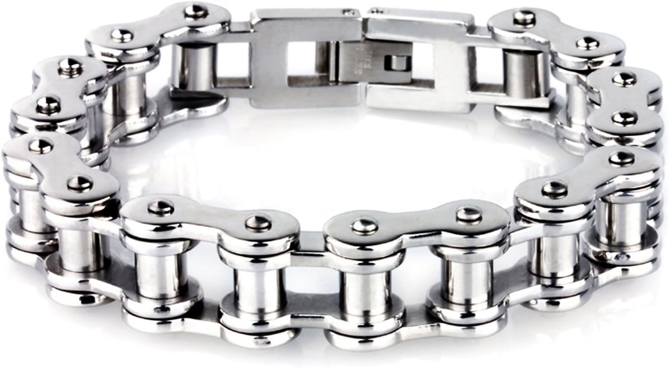 LDUDUยฎ Men's Bracelet Bicycle Chain Bracelet Motorbike Chain Stainless Steel Silver Polished Gift for Valentine Gebutrstag, Christmas