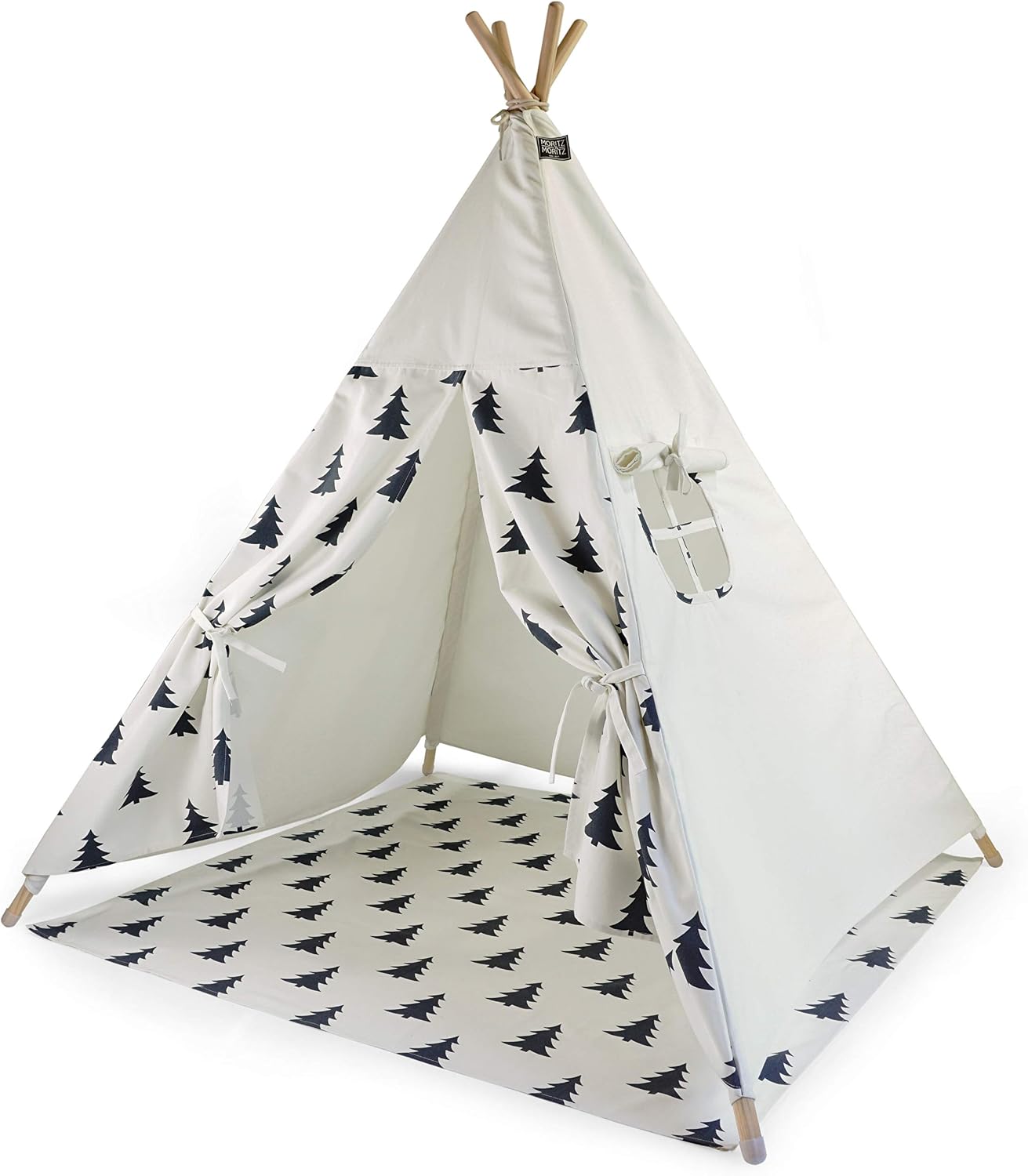 HEJ Ldiameter NNE 76898069 Children's Teepee White Tree Pattern Approx. 120 x 120 x 150 cm