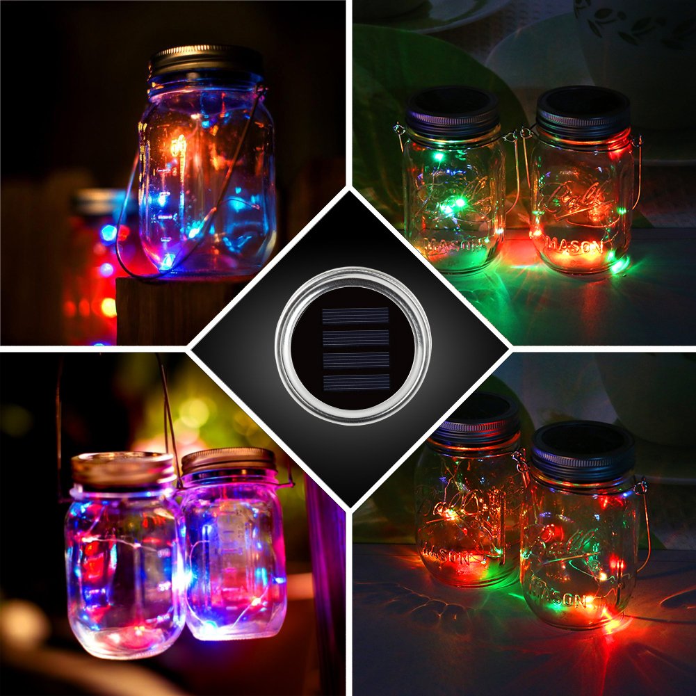 Mason Jar Licht Solar LED Glas Hängeleuchte Outdoor String Laterne Dekoration für Zuhause Party Garten Hochzeit
