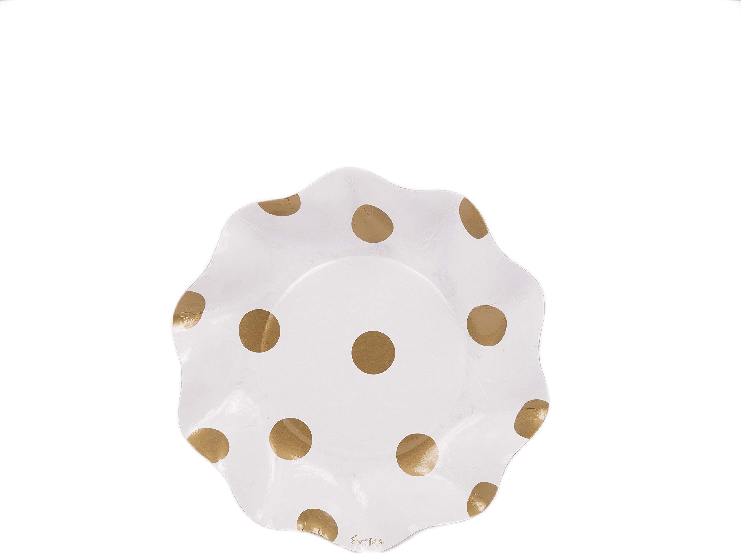 Sophistiplate Gold Polka Dot Paper Plates Collection (Appetizer/Dessert Bowl)