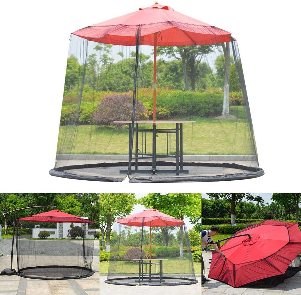 Amazon Com N M 9 11 Feet Patio Umbrella Screen Cover With Zipper And Tiny Mesh Adjustable Height Diameter Polyester Mesh Netting For Outdoor Patio Camping Umbrella Furniture Decor