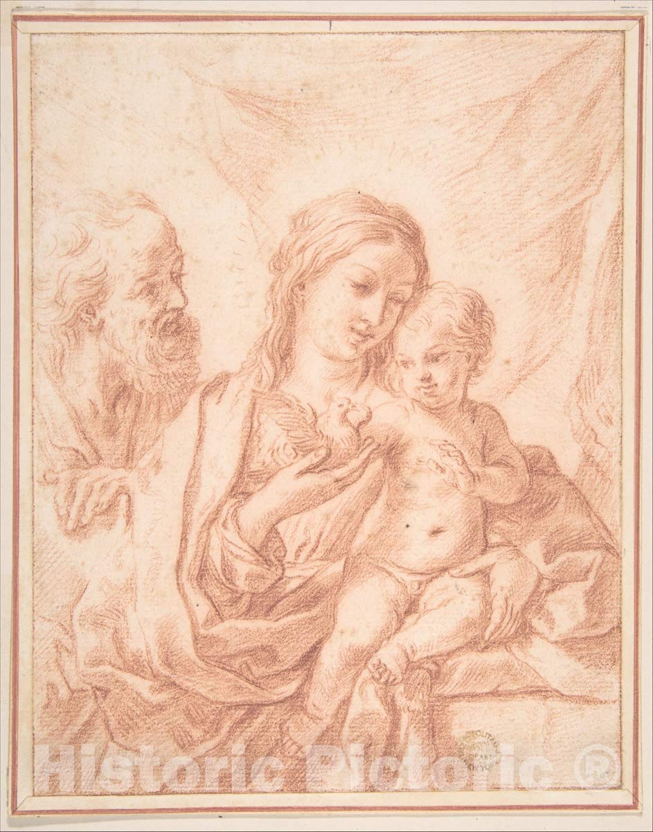 Historic Pictoric Art Print : Italian, Roman-Bolognese, 17th Century - Holy Family 1 : Vintage Wall 