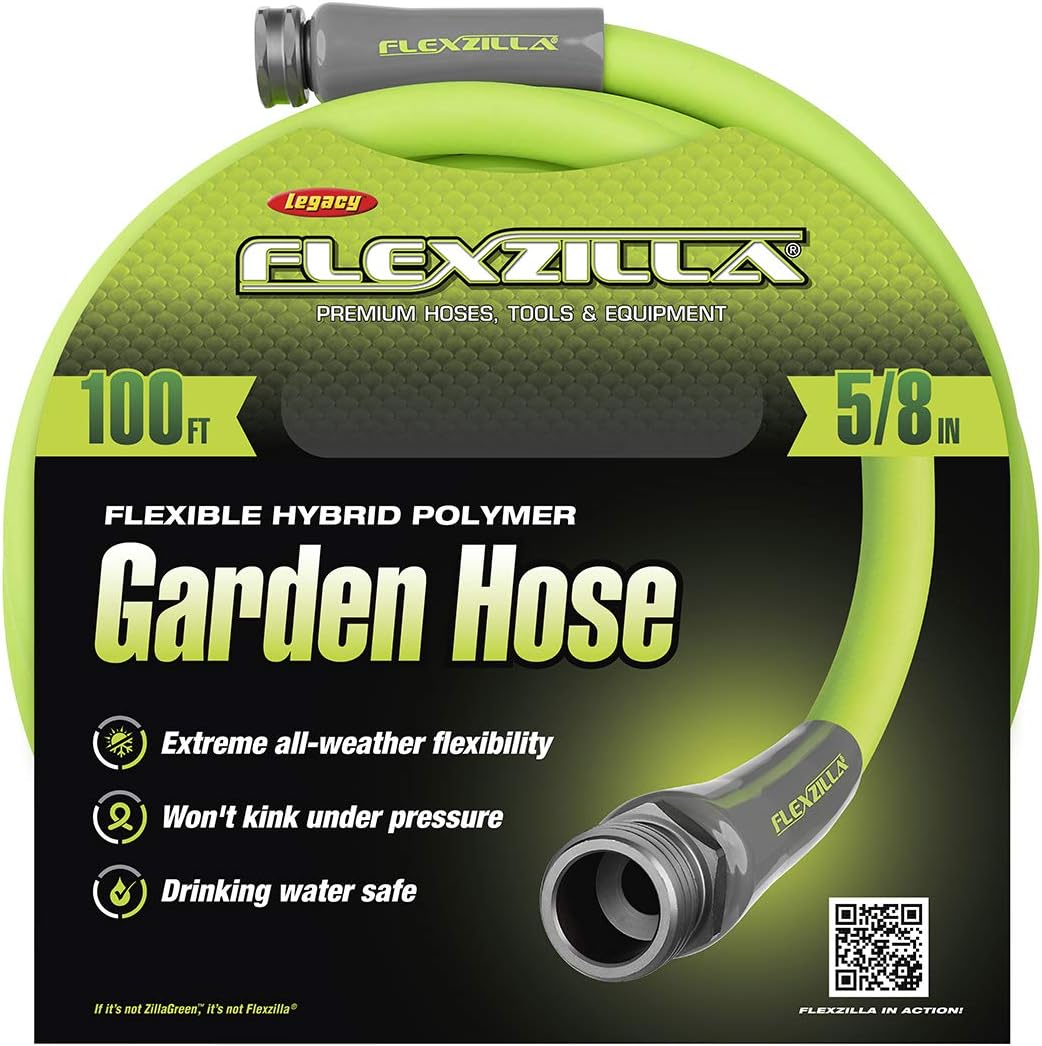 Flexzilla Garden Hose, 5/8 in. x 100 ft., Heavy Duty, Lightweight, Drinking Water Safe - HFZG5100YW : Air Tool Hose Reels : Garden & Outdoor
