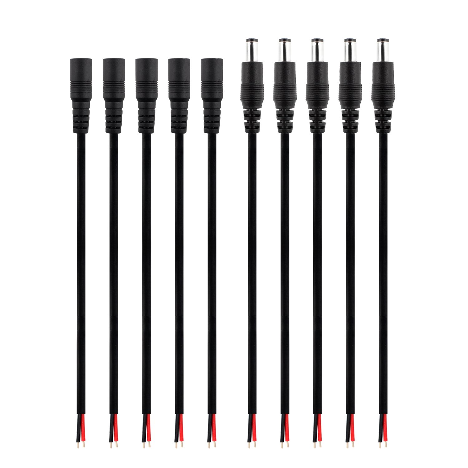 DC Barrel Power Plug Pigtail Cable 2.1 x 5.5 mm Male Female Jack