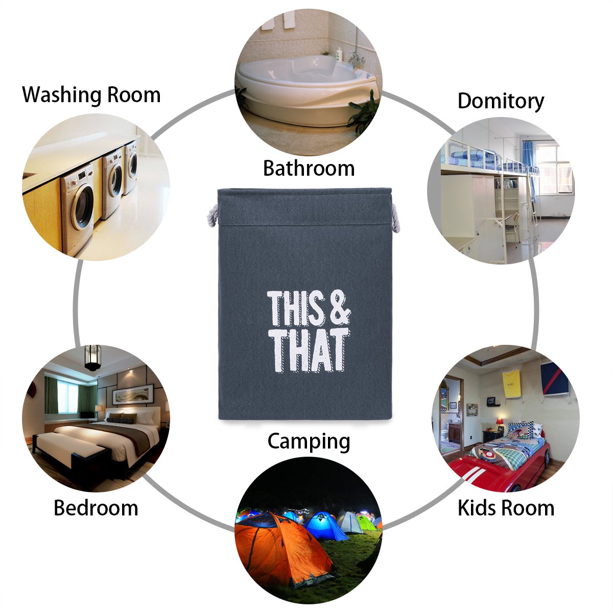 Chrislley Laundry Hamper Basket with Handles Dirty Clothes Laundry Basket Hamper Large Home Laundry Hamper Sorter Laundry Hamper Bag (Blue)