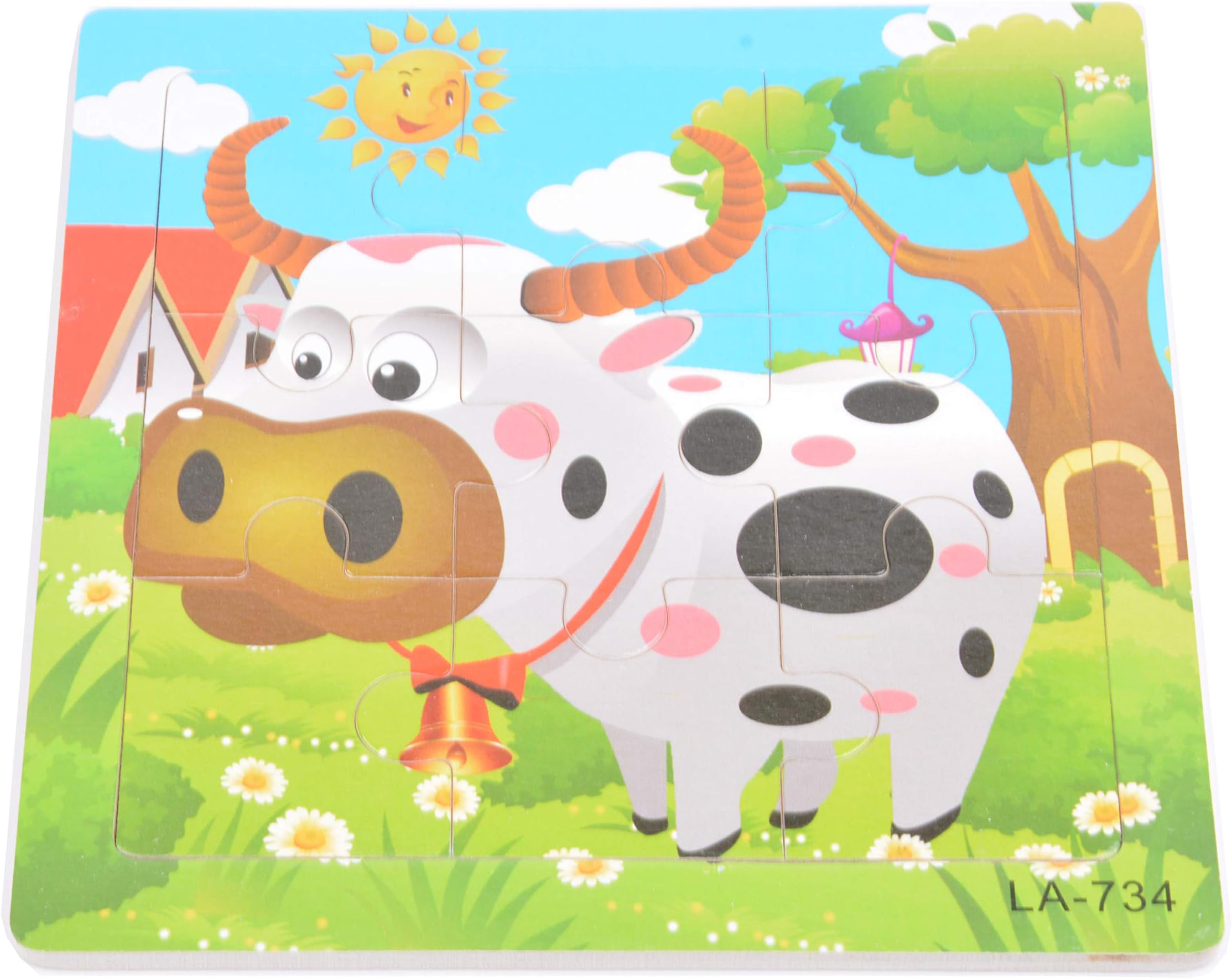 Tiny Souls Wooden Puzzle Cow, Bell