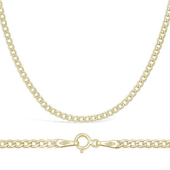 18 Karat / 750 Gold Panzerkette Gelbgold Unisex Kette - Breite 2.3 mm - Länge wählbar