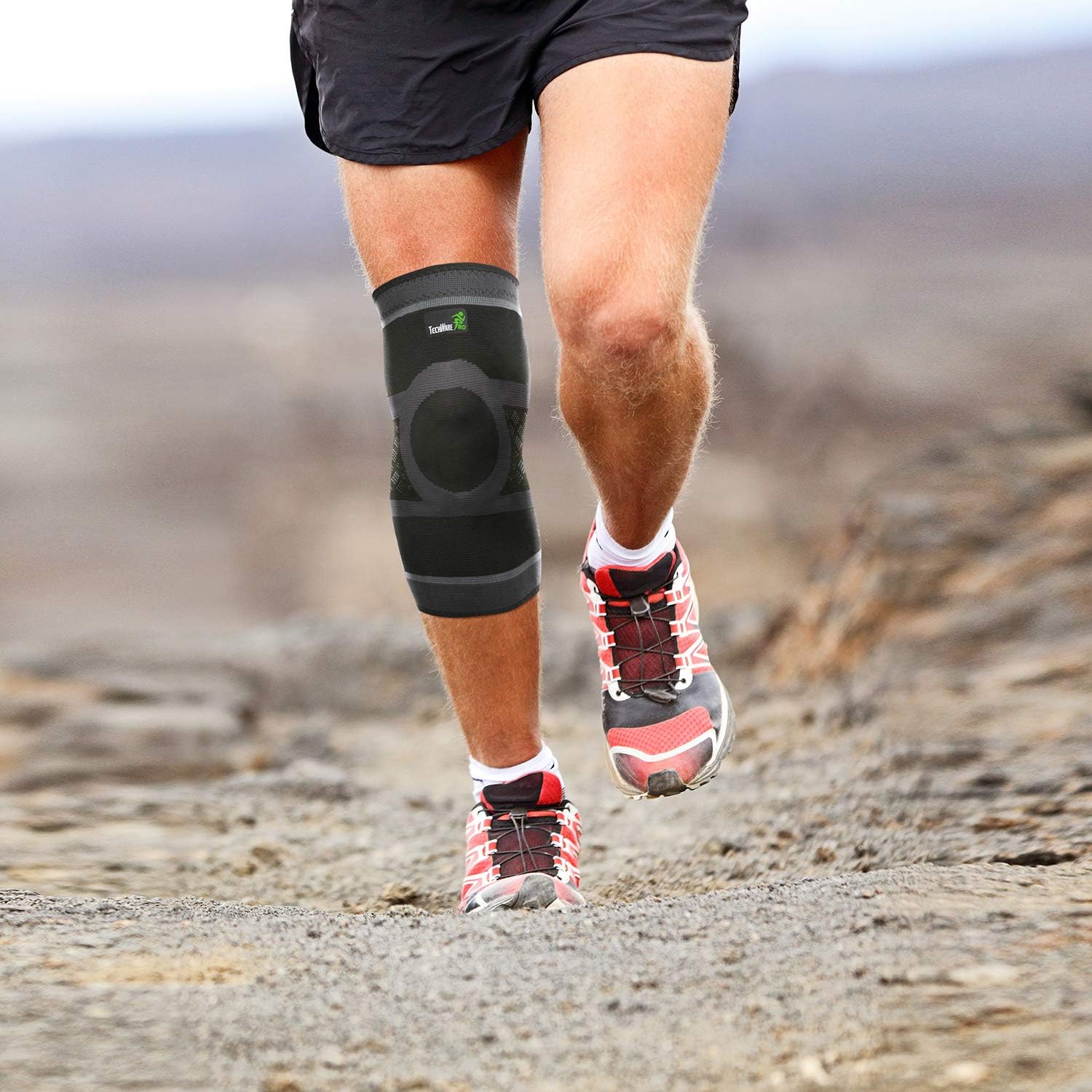 TechWare Pro Knee Compression Sleeve - Knee Brace for Men & Women with Side Stabilizers & Patella Gel Pads for Knee Support. Meniscus Tear, Arthritis, Joint Pain Relief. 5 Sizes. Single Pack: Sports & Outdoors
