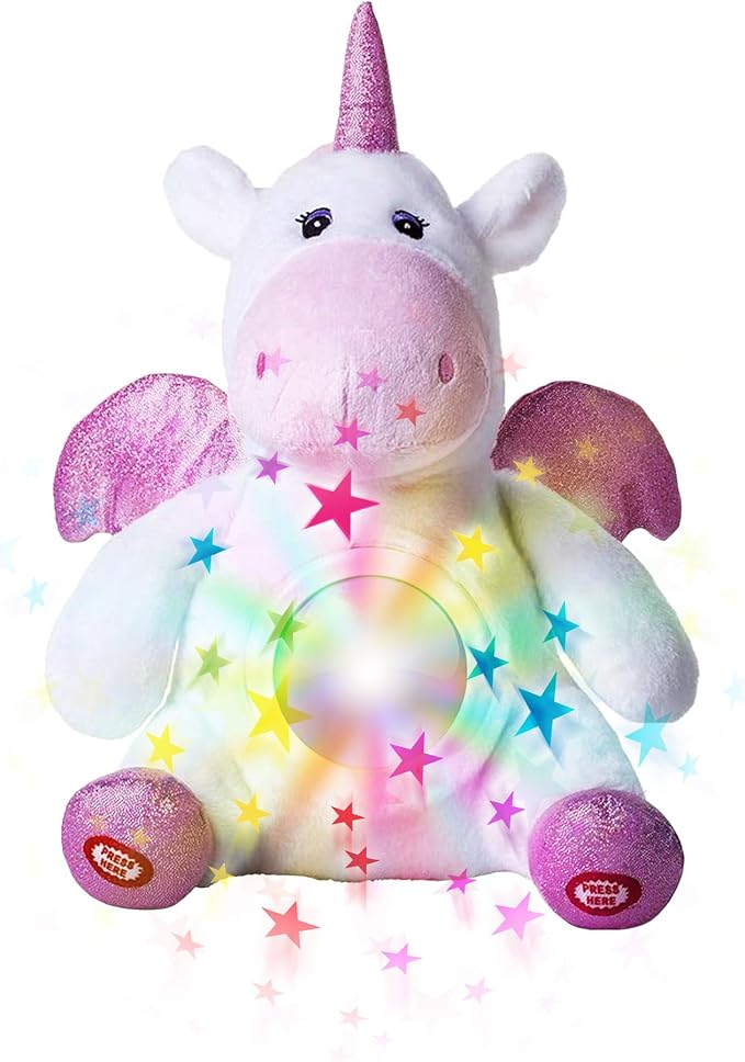 Dazmers Unicorn Star Projector Night Light for Kids - Unicorn Stuffed