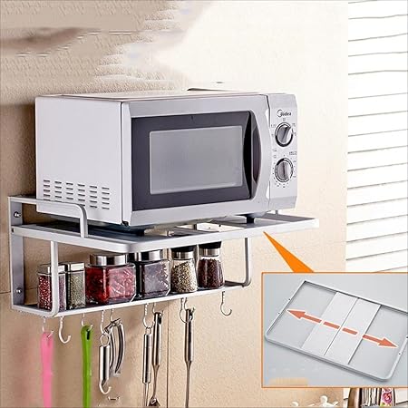 Muebles de cocina Espacio Estante de microondas de aluminio ...