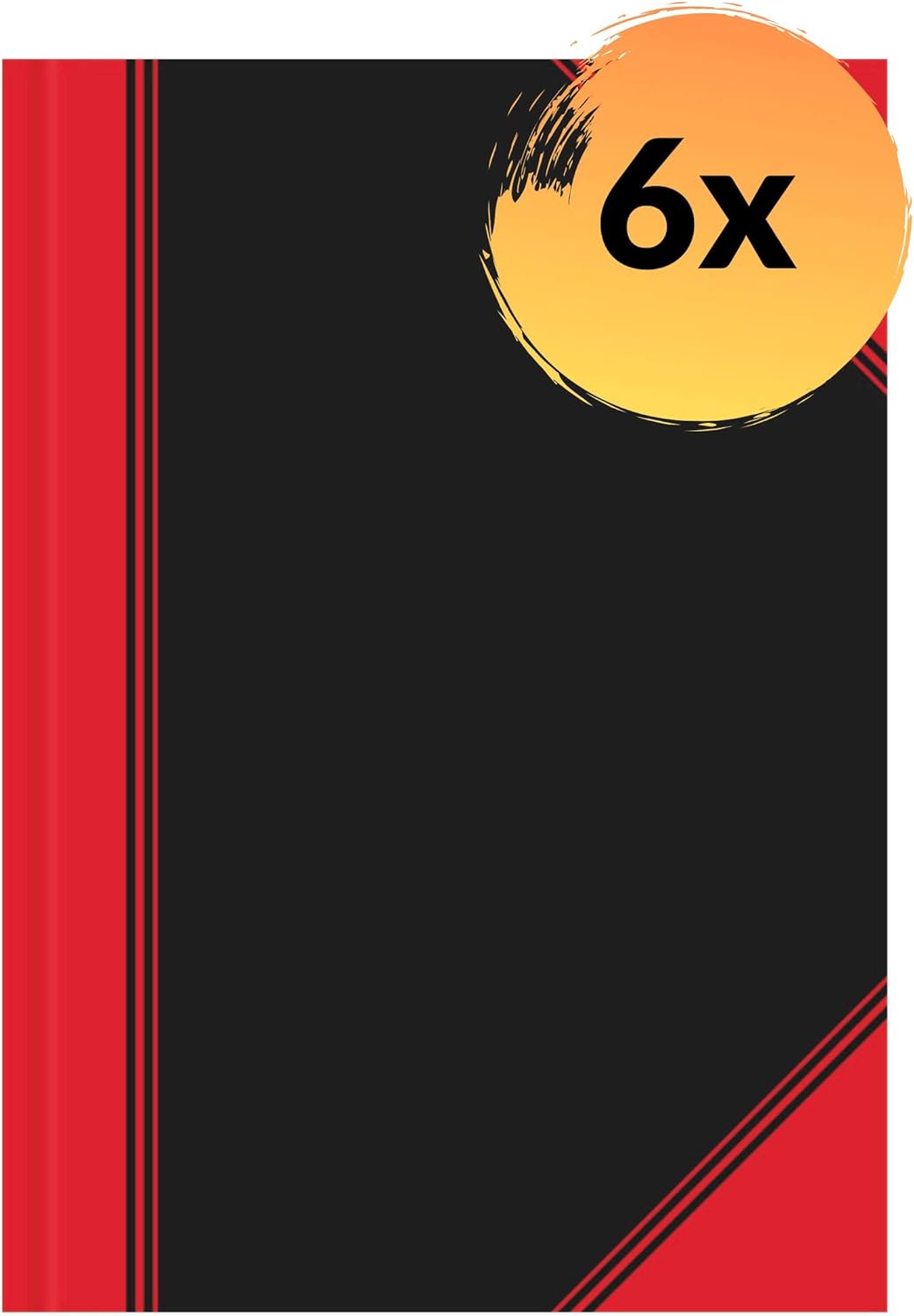 Landré Bantex 6 x A4 Squared Notebook 192 Pages 70gsm Hardback Black, black/red