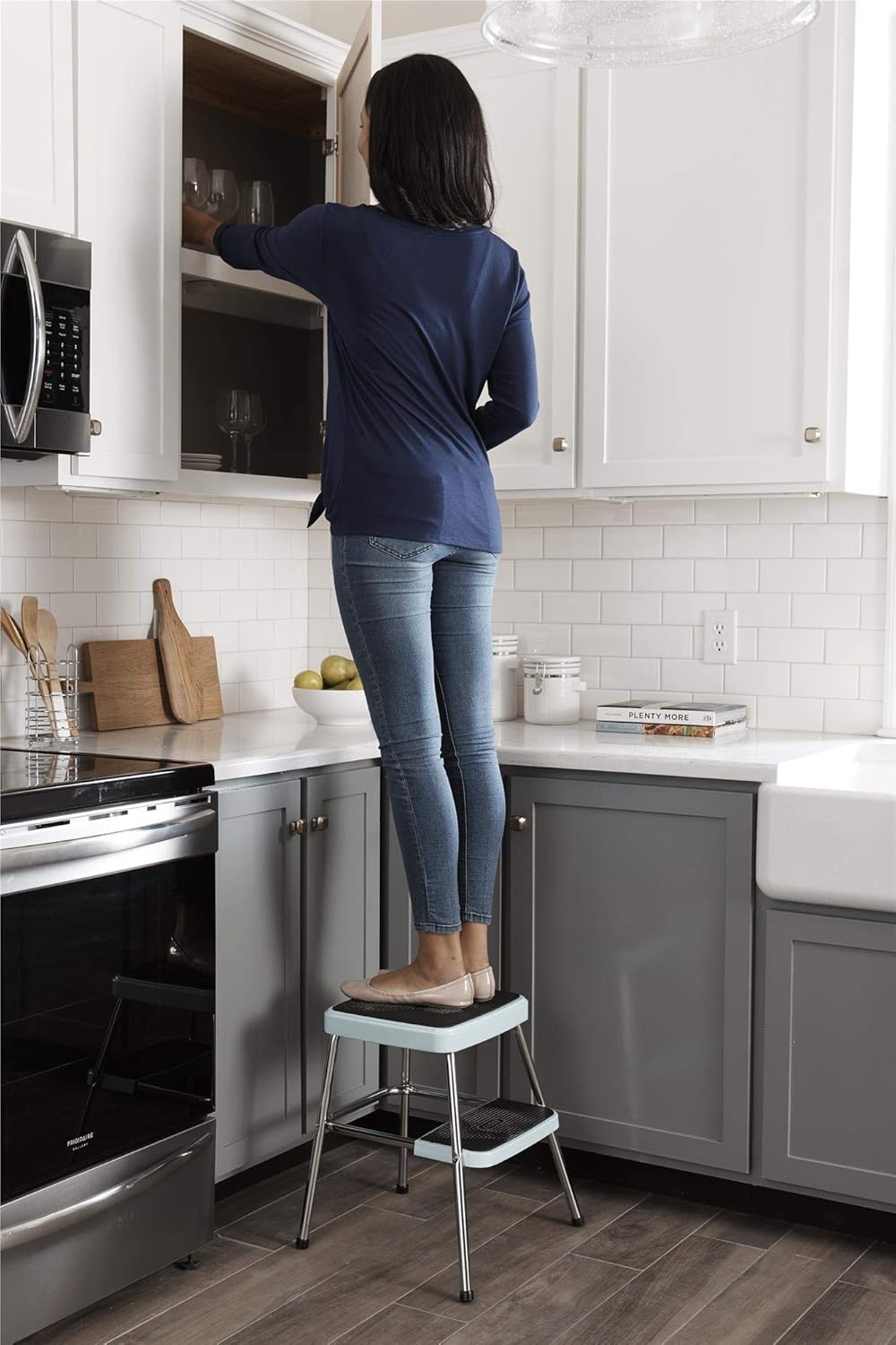 Building Supplies Cosco 11330red1e Stylaire Retro Two Red One Pack Step Stool Ladders