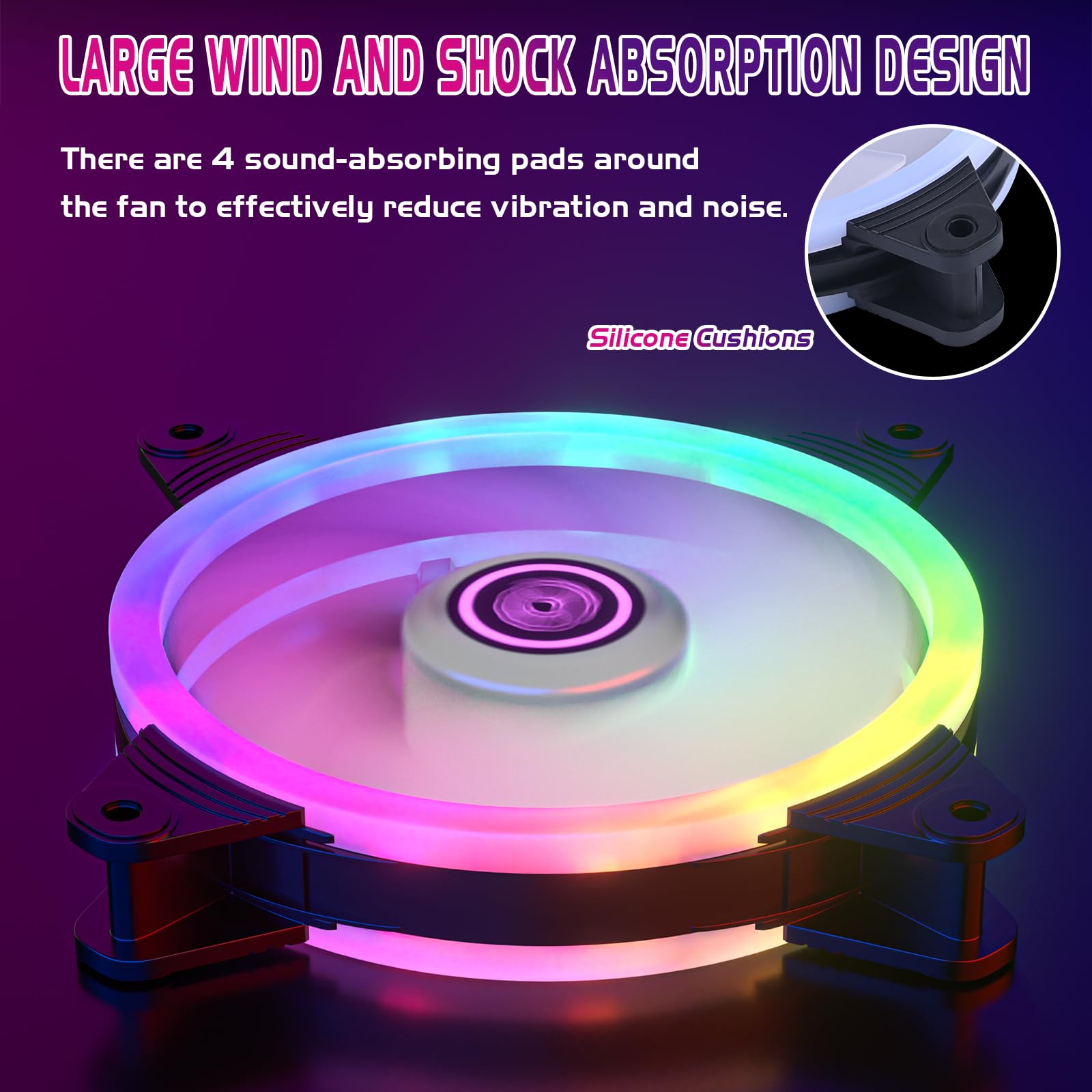 DS Computer Case Cooling Fan for PC Cases, 120MM LED RGB Fan Compatible with ASUS Aura Sync or MSI Mystic Controlfor for Water Cooler System or Radiators (2Pack RGB Fans, A Series)