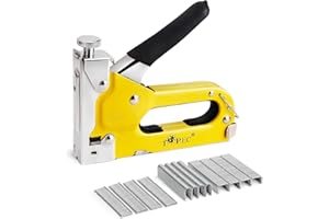 Topec Upholstery Staple Gun Heavy Duty, 3-in-1 Stapler Gun with 600 Staples, Manual Brad Nailer Power Adjustment Wood Stapler for Crafts, Wall, Upholstering, Furniture, DIY