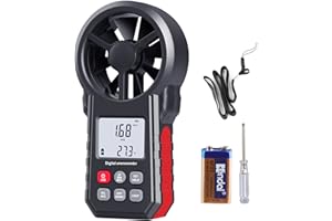 LEERCHUNAG Portable Digital Anemometer, Wind Speed Meter, Wind Temp & Humidity Sensor, HVAC Vents/Shooting/Drone, CFM Meter