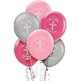 Amscan Assorted First Communion Latex Balloons | Pink, Silver - 12' | Pack of 15