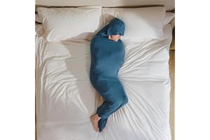 Hug Sleep Hooded Sleep Pod Move, Wearable Blanket with Comfy Hoodie, Weighted Blanket Alt From Shark Tank, Cooling Sensory, Machine Washable Cozy Blankets, Adult, Kids or Teens Gift, Turquoise, Medium