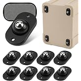 Zerobe Self Adhesive Caster Wheels: 360&deg; Swivel Mini Wheels, Black, 8-Pack | Self adhesive mini caster wheels for coffee makers, air fryers, trash cans, and storage bins