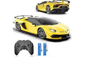 AEROQUEST Remote Control Car for Lamborghini, Officially Licensed 1:16 Scale Lambo Hobby Rc Cars with Headlight, 2.4GHz Race Car Toys for Boy Girl 4-12 Years Old, 12Km/h, Birthday Gift