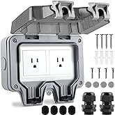 XINYIELE Outdoor Outlet Box Waterproof,Outdoor Power Outlet Box,Waterproof Ip66 Power Outlet,Outdoor Waterproof Socket,15A 250V Outdoor Plug Socket, in Use Outdoor Outlet Cover (Double Plug Socket)